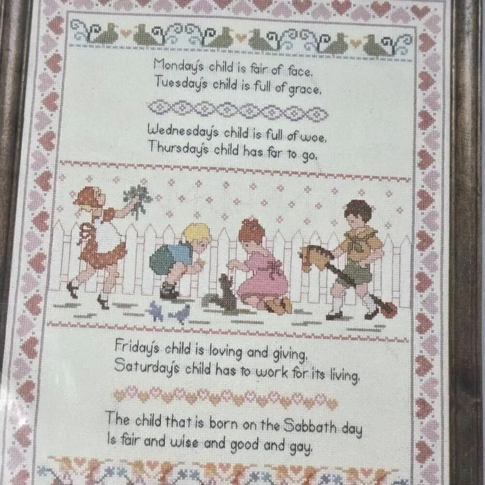 MONDAYS CHILD COUNTED CROSS STITCH KIT BY BERNAT 14 MESH H04032 14